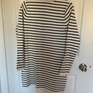 Striped Black and White Long Sleeve Dress